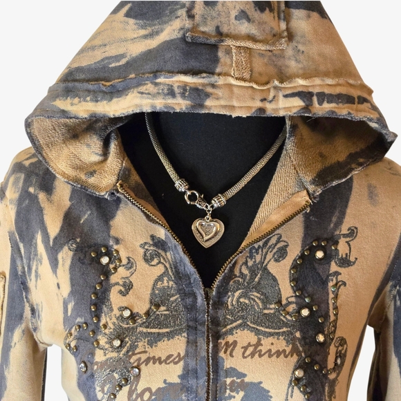 Euro Y2k Grunge Tye Dye Zip Up Sweater! - Picture 3 of 8